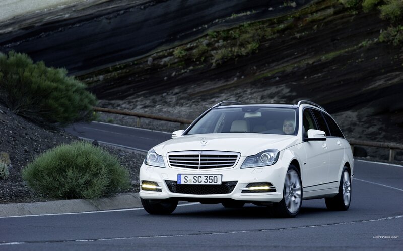 White Mercedes-Benz C-Class Estate