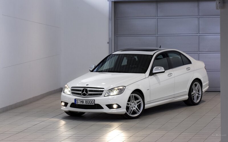 White Mercedes-benz C-class — Neutral, Photograph, Car