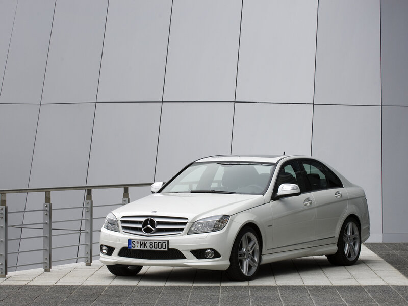 White Mercedes-Benz C-Class sedan