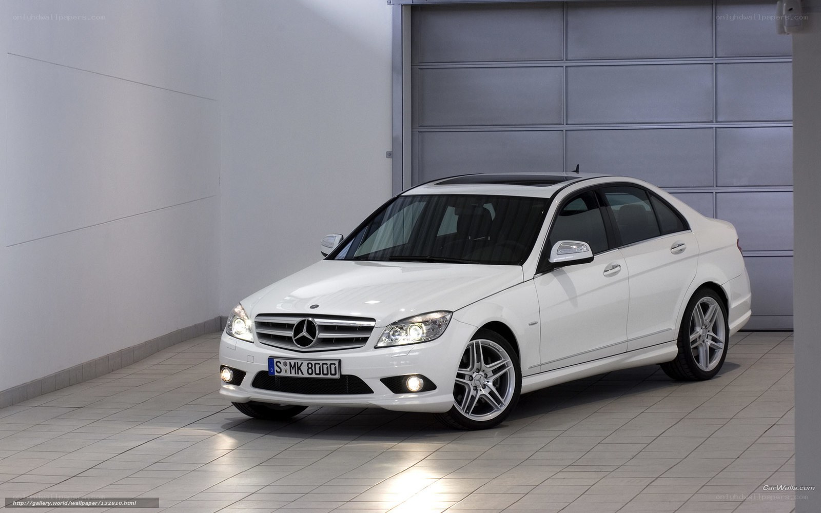white mercedes-benz c-class