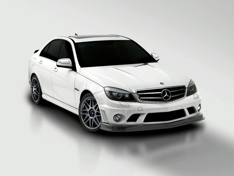 white mercedes-benz c63 amg