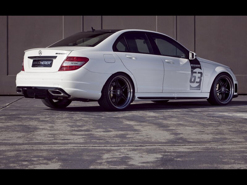 white mercedes-benz c63 amg