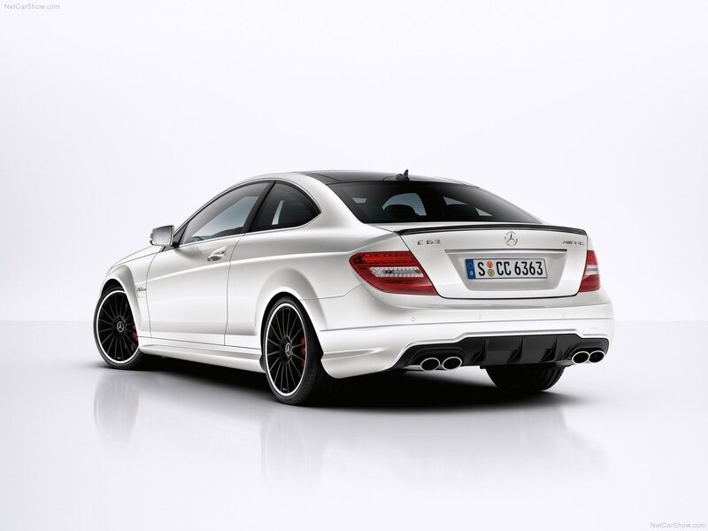 White Mercedes-Benz C63 AMG Coupe