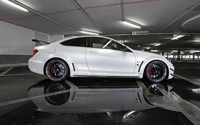 White Mercedes-Benz C63 AMG Coupe