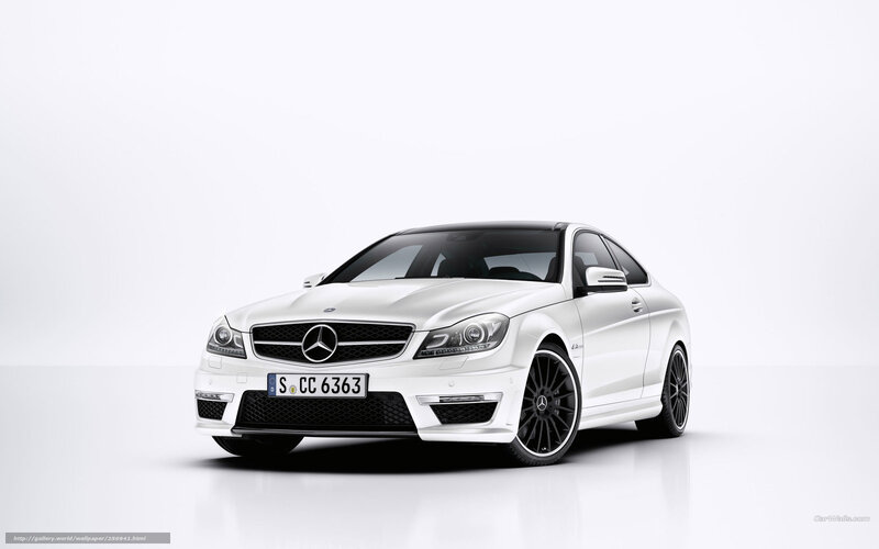 White Mercedes-Benz C63 AMG Coupe