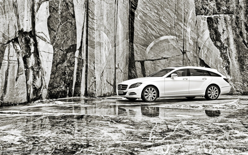 White Mercedes-benz Car — Black