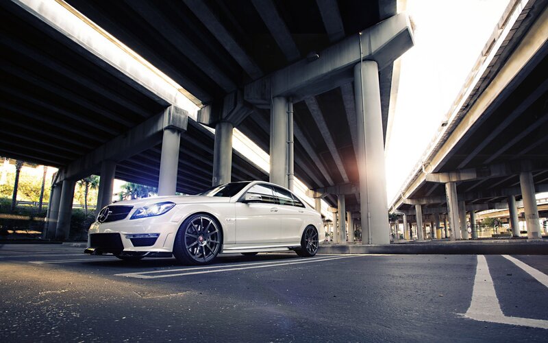 White Mercedes-benz Car — Dramatic, Afternoon, Photograph