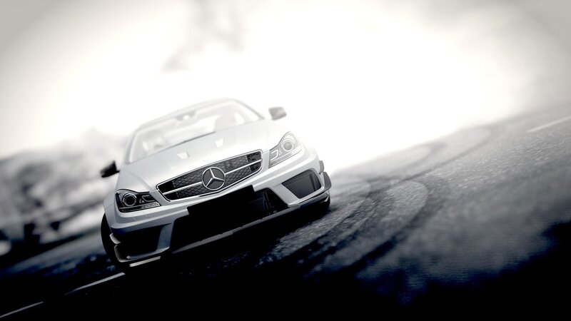 White Mercedes-benz Car — Dramatic, Digital Art