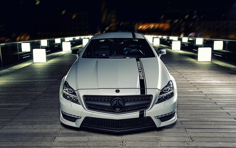 White Mercedes-benz Car — Dramatic, Night
