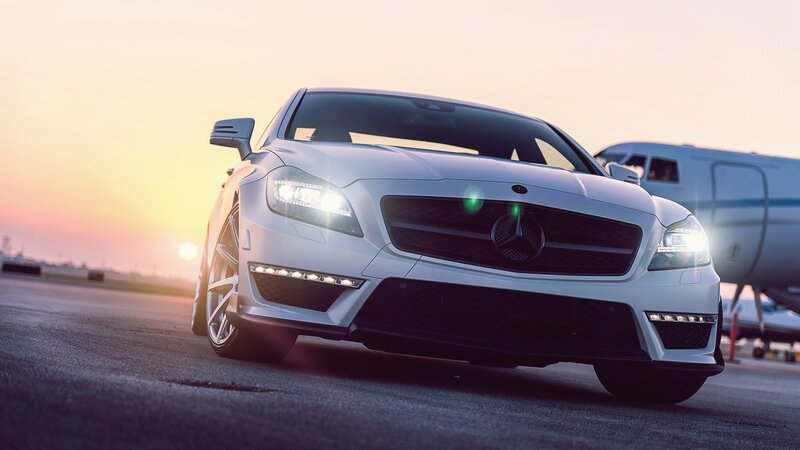White Mercedes-benz Car — Dramatic