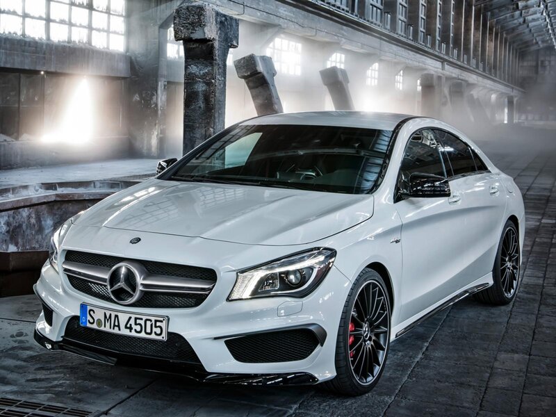 White Mercedes-Benz CLA45 AMG