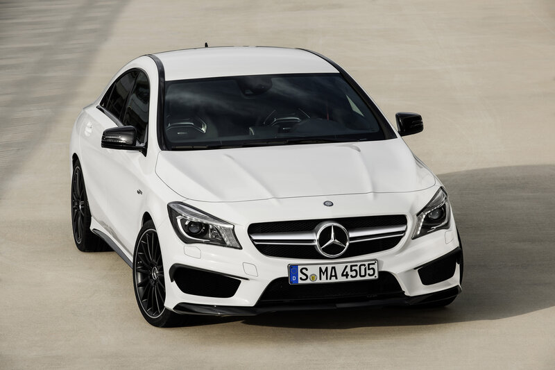 White Mercedes-Benz CLA45 AMG