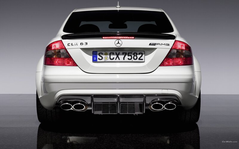 white mercedes-benz clk 63 amg