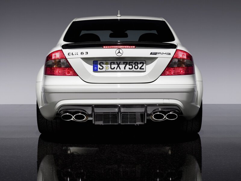 white mercedes-benz clk 63 amg