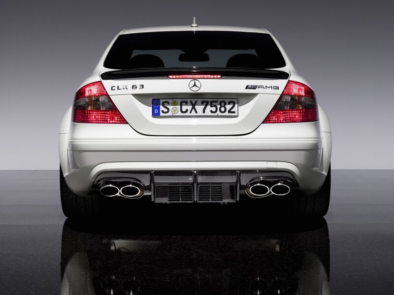 white mercedes-benz clk 63 amg