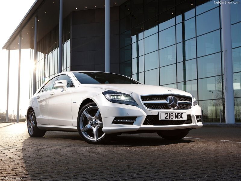 White Mercedes-Benz CLS parked outside
