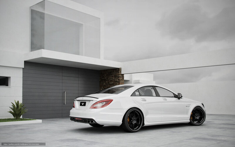 White Mercedes-Benz CLS parked outside