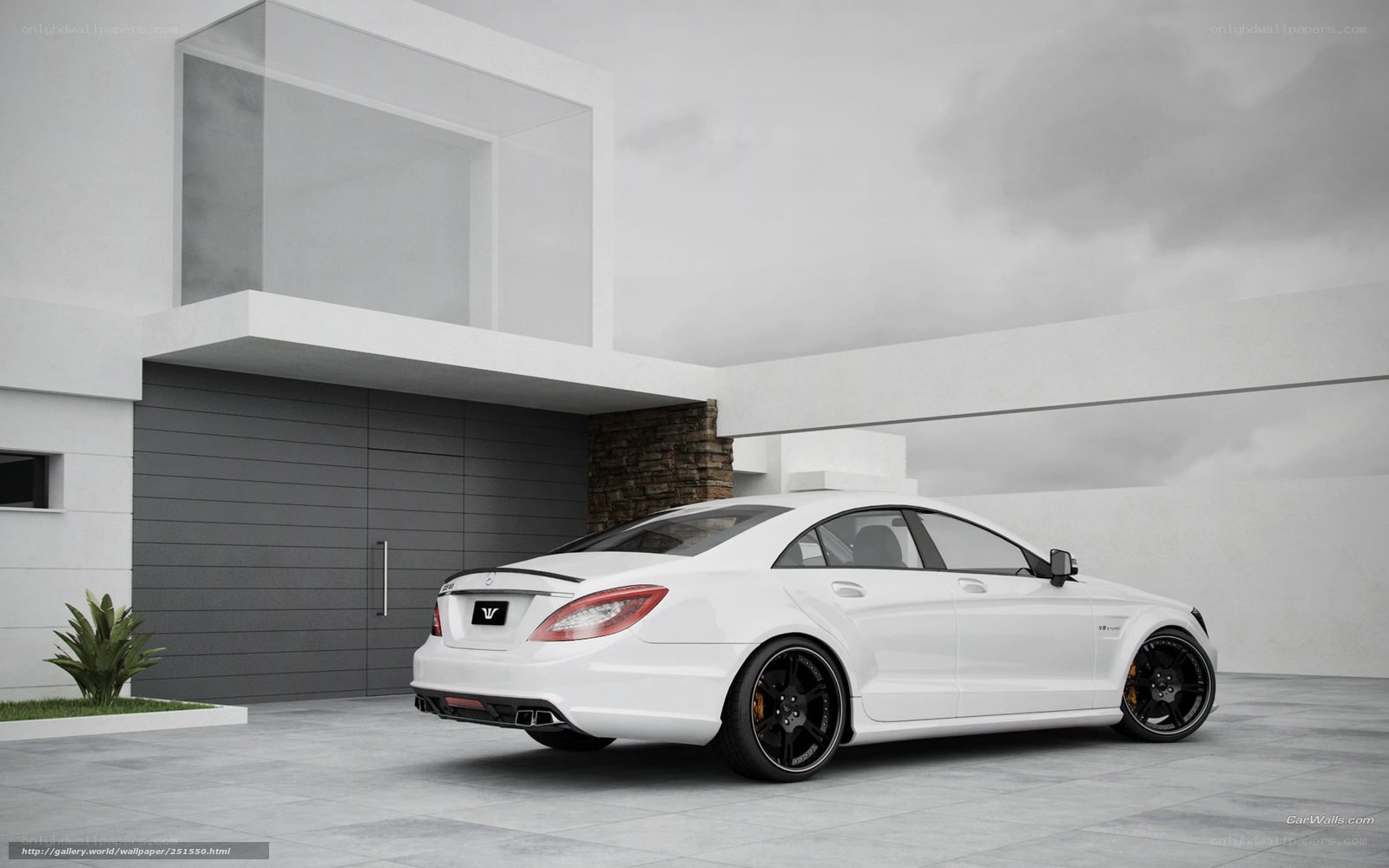 White Mercedes-Benz CLS parked outside