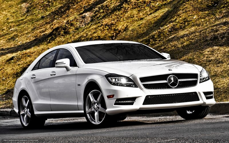 White Mercedes-Benz CLS parked