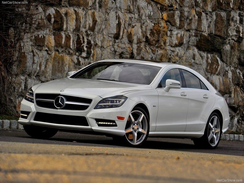 white mercedes-benz cls sedan