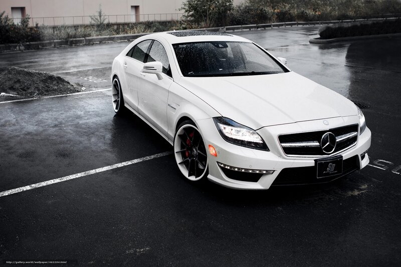 white mercedes-benz cls63 amg