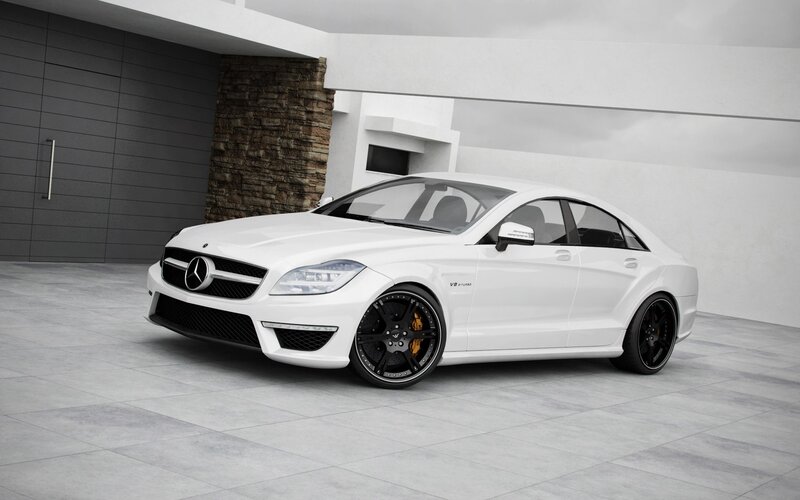 white mercedes-benz cls63 amg