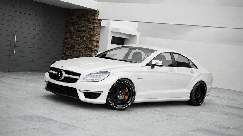 white mercedes-benz cls63 amg