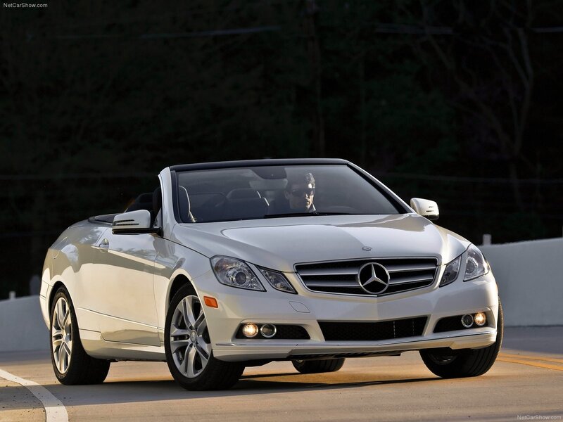 white mercedes-benz convertible