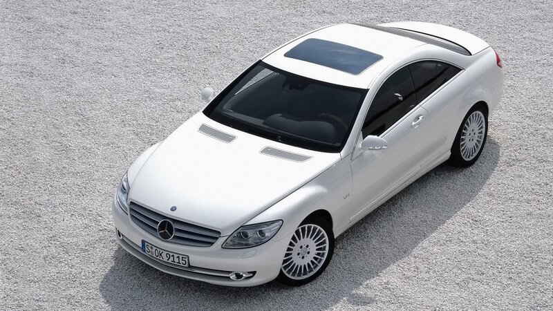 white mercedes-benz coupe