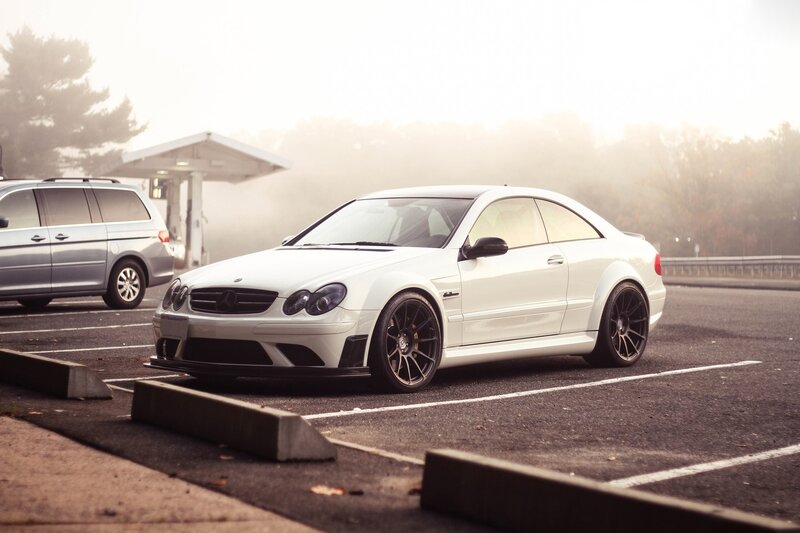 white mercedes-benz coupe