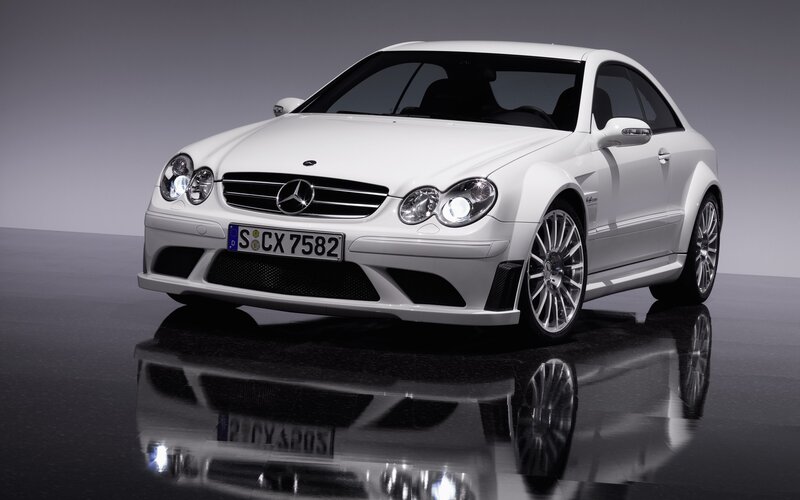 white mercedes-benz coupe