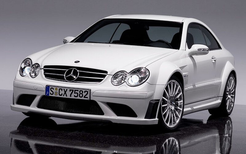 white mercedes-benz coupe