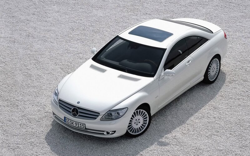 white mercedes-benz coupe