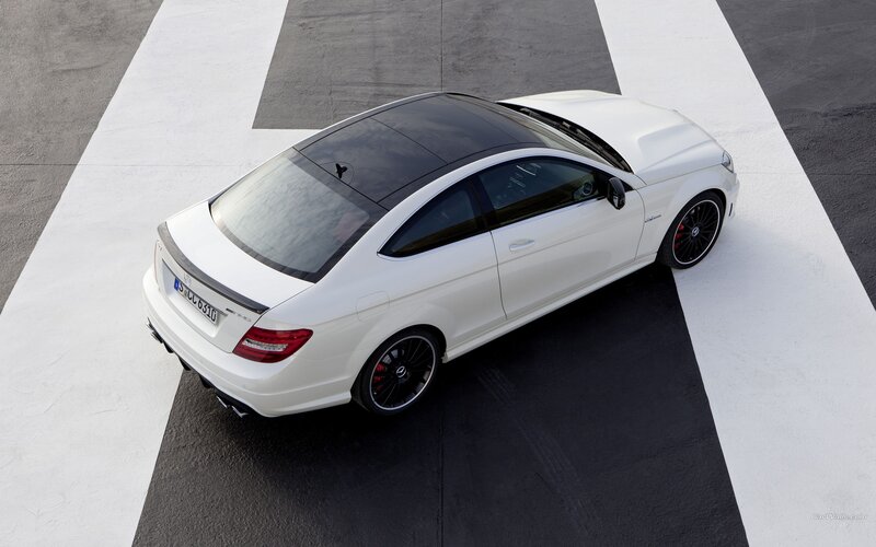white mercedes-benz coupe