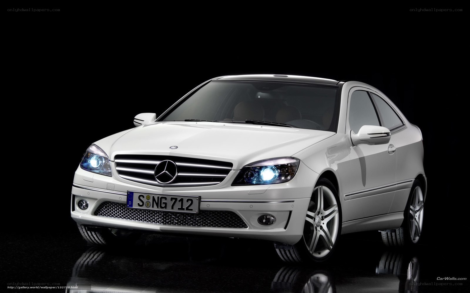 white mercedes-benz coupe