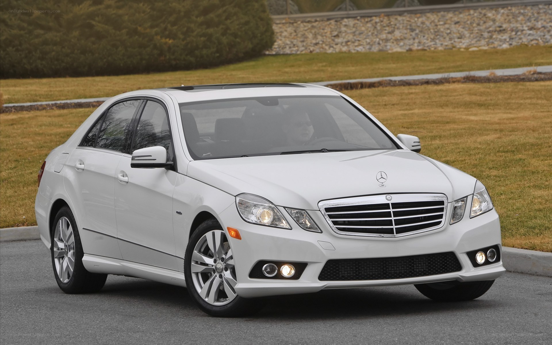 white mercedes-benz e350 sedan