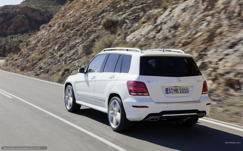 White Mercedes-Benz GLK 350 on a mountain road