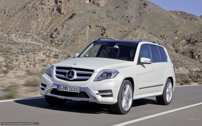 White Mercedes-Benz GLK driving on road