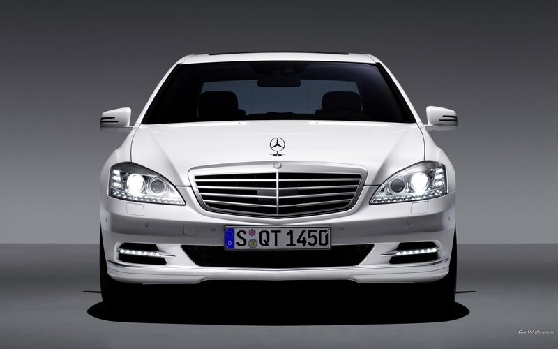 White Mercedes-benz S-class — Dramatic, Photograph, Car, Grille
