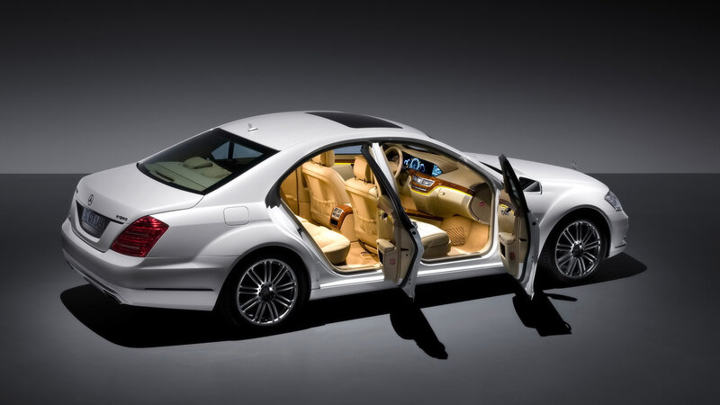 White Mercedes-Benz S-Class Hybrid