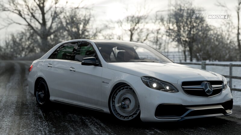 White Mercedes-benz Sedan — Cold
