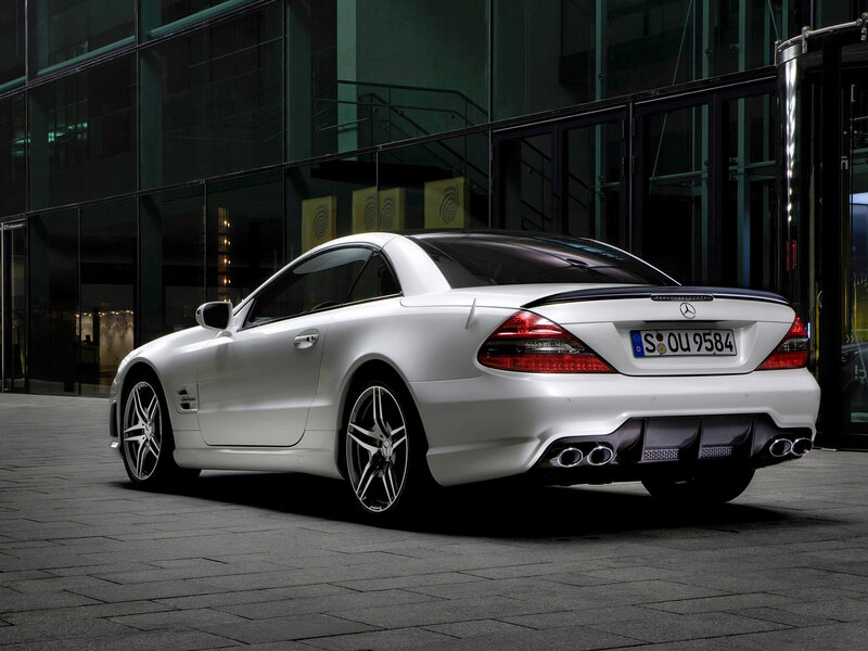 White Mercedes-Benz SL55 AMG