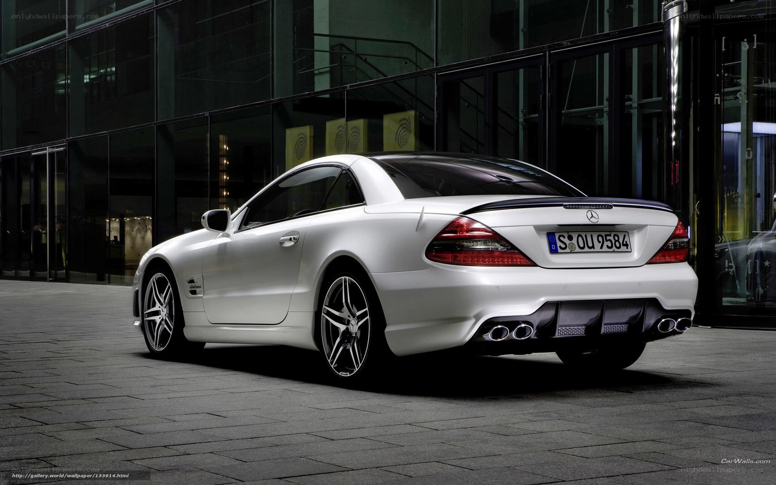 white mercedes-benz sl55 amg