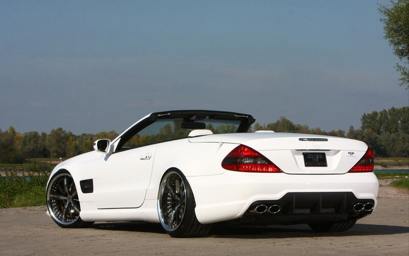 white mercedes-benz sl55 amg