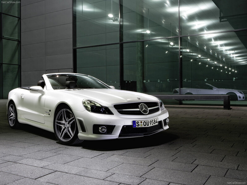 White Mercedes-Benz SL55 AMG