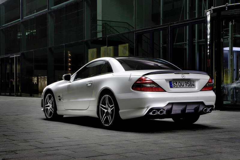 White Mercedes-Benz SL55 AMG