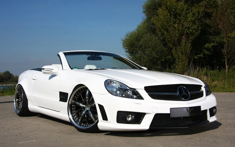 white mercedes-benz sl55 amg convertible