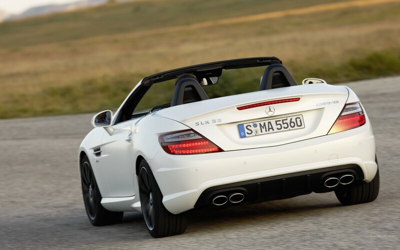 White Mercedes-Benz SLK 55 AMG