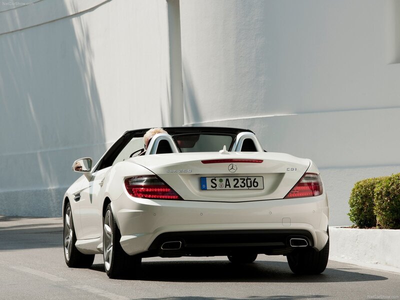 White Mercedes-Benz SLK convertible