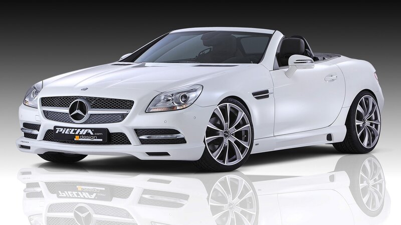 white mercedes-benz slk convertible
